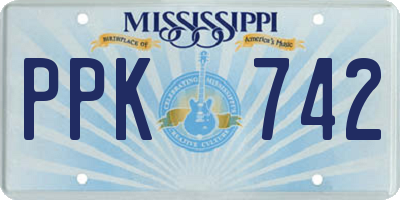MS license plate PPK742
