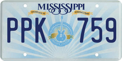 MS license plate PPK759