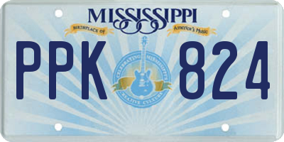 MS license plate PPK824