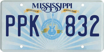 MS license plate PPK832