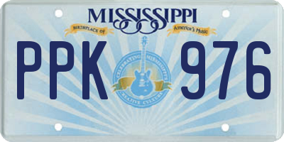 MS license plate PPK976