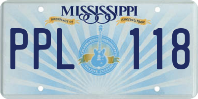 MS license plate PPL118