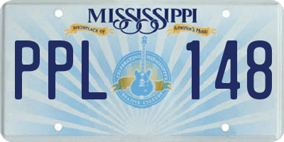 MS license plate PPL148