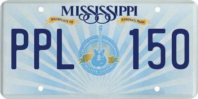 MS license plate PPL150