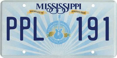 MS license plate PPL191