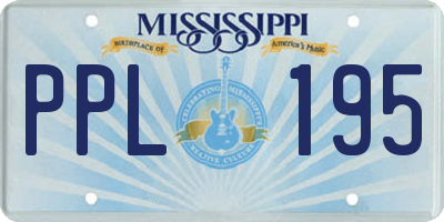 MS license plate PPL195