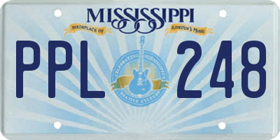 MS license plate PPL248