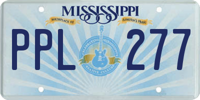 MS license plate PPL277