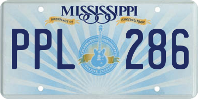 MS license plate PPL286