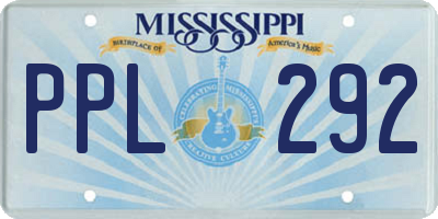 MS license plate PPL292