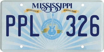 MS license plate PPL326