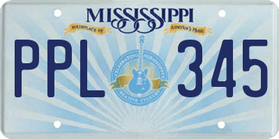 MS license plate PPL345