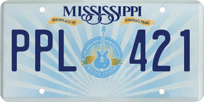 MS license plate PPL421