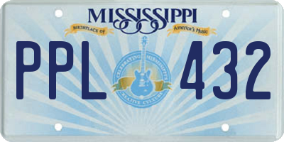 MS license plate PPL432