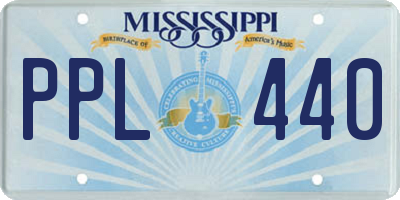 MS license plate PPL440