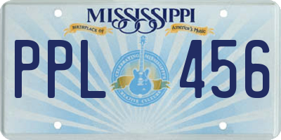 MS license plate PPL456