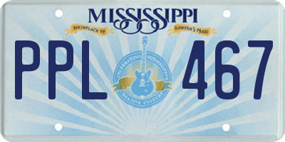 MS license plate PPL467