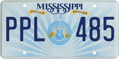 MS license plate PPL485
