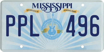 MS license plate PPL496