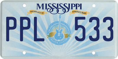MS license plate PPL533
