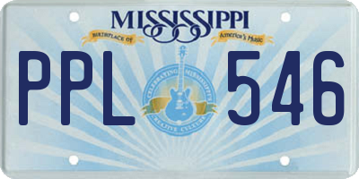 MS license plate PPL546