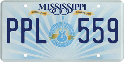MS license plate PPL559