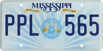 MS license plate PPL565
