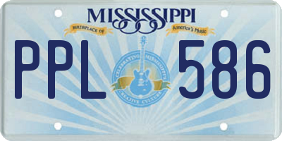 MS license plate PPL586