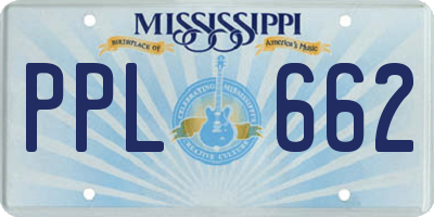 MS license plate PPL662