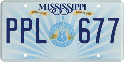 MS license plate PPL677