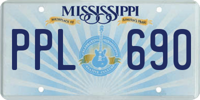 MS license plate PPL690