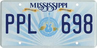 MS license plate PPL698