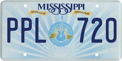 MS license plate PPL720