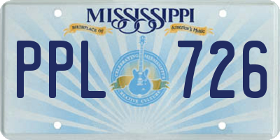 MS license plate PPL726
