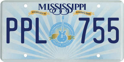 MS license plate PPL755
