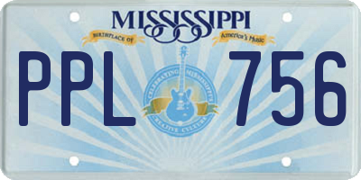 MS license plate PPL756