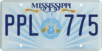 MS license plate PPL775