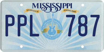 MS license plate PPL787