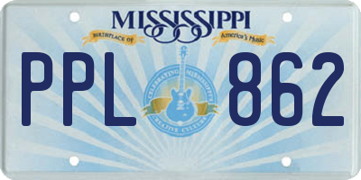 MS license plate PPL862