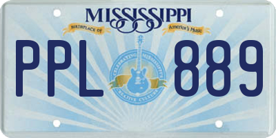 MS license plate PPL889