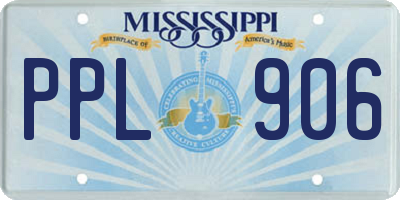 MS license plate PPL906