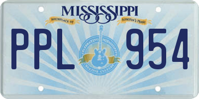 MS license plate PPL954