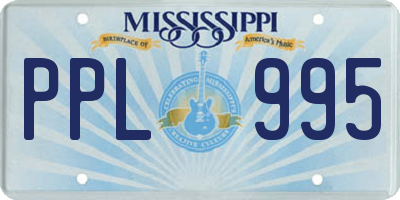 MS license plate PPL995