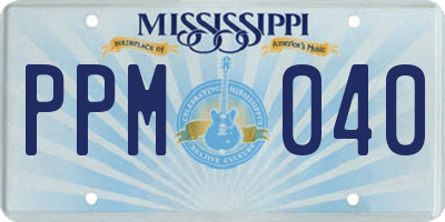 MS license plate PPM040