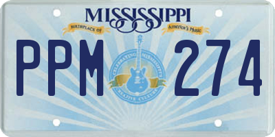 MS license plate PPM274