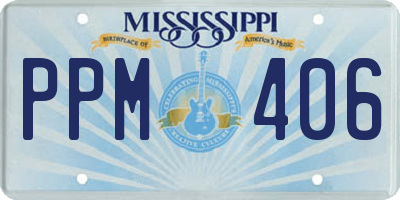 MS license plate PPM406