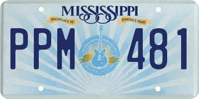 MS license plate PPM481