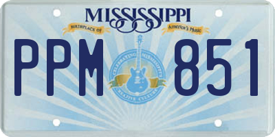 MS license plate PPM851