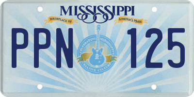 MS license plate PPN125