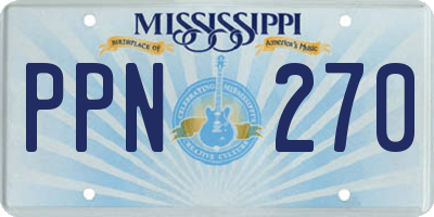 MS license plate PPN270